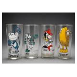Lot of Four Cartoon Promotional Glasses