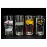 Lot of Four Decorated Glass Tumblers