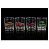 Lot of 4 Classic-Car Glass Tumblers