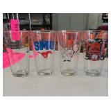 Lot of Four Decorated Glass Tumblers