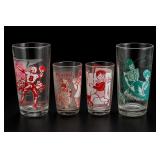 Set of 4 Printed Cartoon Glass Tumblers