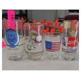 7UP, Disney, Coca-Cola Lot of 4 Glass Tumblers