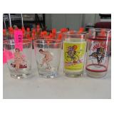 Lot of Four Decorated Glass Tumblers