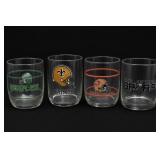 Lot of 4 NFL/NBA Sports Glass Tumblers