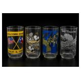 Four Commemorative Glass Tumblers