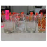 Four Assorted Decorative Glass Tumblers