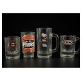 Four A&W, Hires & Snoopy Glasses
