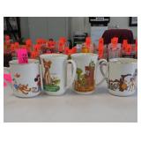 Set of Four Lot of Illustrated Novelty Mugs