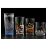 Lot of 4 Decorated Drinking Glasses
