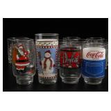 Set of Ten Lot of Coca-Cola Holiday Glass Tumblers