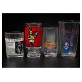 Lot of 4 Promotional Glass Tumblers