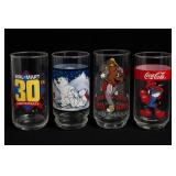 Four Promotional Glass Tumblers