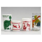 Lot of Four Illustrated Drinking Vessels
