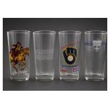 Lot of Four Decorated Glass Tumblers