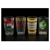Lot of 4 Decorated Tumblers incl. 1936 Texas Glass