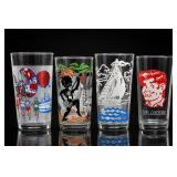 Lot of 4 Illustrated Glass Tumblers