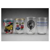 Lot of 4 Decorative Drinking Glasses