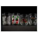 Lot of Four Decorated Glass Tumblers