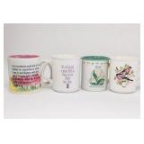 Lot of Four Decorative Ceramic Mugs