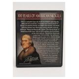 First Commemorative Mint 100 Years of Nickels Set