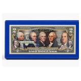 $2 Founding Fathers Colorized Note