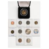 Assorted U.S. Coins and Transit Token