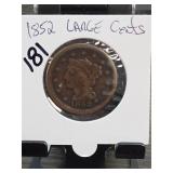 United States Mint 1852 Braided Heavily Worn