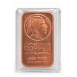 One AVDP Ounce .999 Fine Copper Art Bar