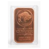 One AVDP Ounce .999 Fine Copper Buffalo Bar
