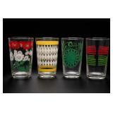 Lot of Decorated Glass Tumblers