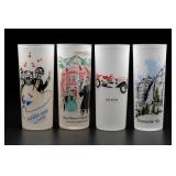 Lot of Frosted Glass Souvenir Tumblers