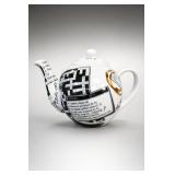 Crossword Puzzle Ceramic Teapot