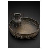 Decorative Metal Tray and Handled Vessel