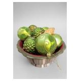 Lot of Holiday Ornaments with Decorative Bowl