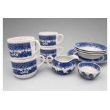 Blue-and-White Ceramic Tableware Group