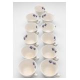 Lot of Ribbed Floral Ceramic Cups