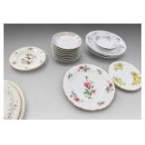 Mixed Decorative Ceramic Plates and Saucers
