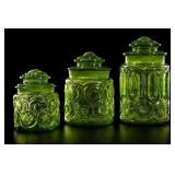 Vintage L.E. Smith Moon and Stars Canisters