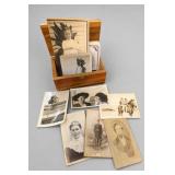 Lot of Vintage Photo Prints & Wood Box