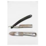 Vintage Edged Tools, Straight Razor and U.S. Knife
