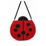 Red-and-Black Beaded Ladybug Handbag