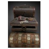Lot of Decorative Chests, Cases & Contents