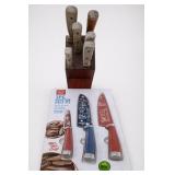 Kitchen Knife Block and Cook Prep Eat Set