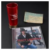 Tracy Lawrence Autograohed CD, Glass, ConceTicket