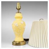 Vintage Floral Table Lamp with Pleated Lampshade