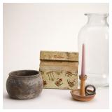 Recipe Box, Candleholder and Vessels