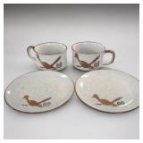 Lot of Pheasant Ceramic Cups and Saucers