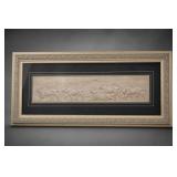 Framed Cat Bas-Relief Wall Artwork