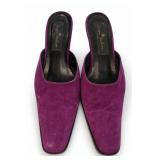 Purple Leather Slip-On Shoes