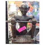 Seated Weightlifter Barbell Sculpture